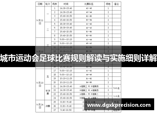 城市运动会足球比赛规则解读与实施细则详解